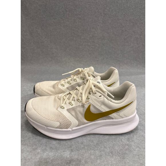 Nike Swift 3 Women Size 8 White Gold Performance Running Sneakers Trainers Shoes - Picture 2 of 11